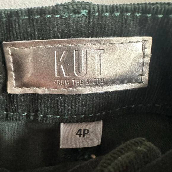 Kut from the Kloth Meg Corduroy Fab Ab Wide Leg Dark Forest Green 4 Petite - Picture 5 of 14